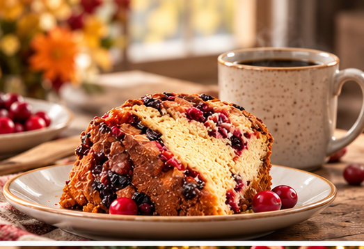 Large Traditional Cranberry Walnut Coffee Cake in a Signature Red Tin