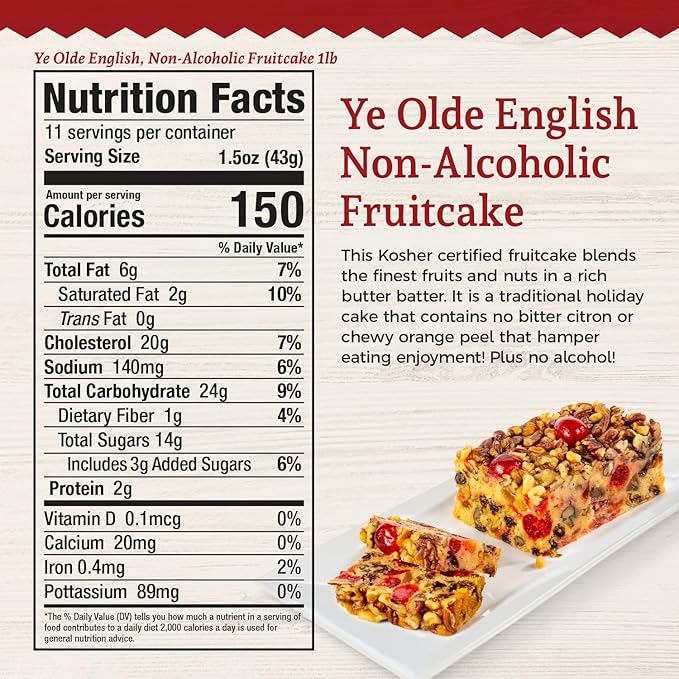 Grandma's Ye Olde English Alcohol-Free Fruitcake Bar