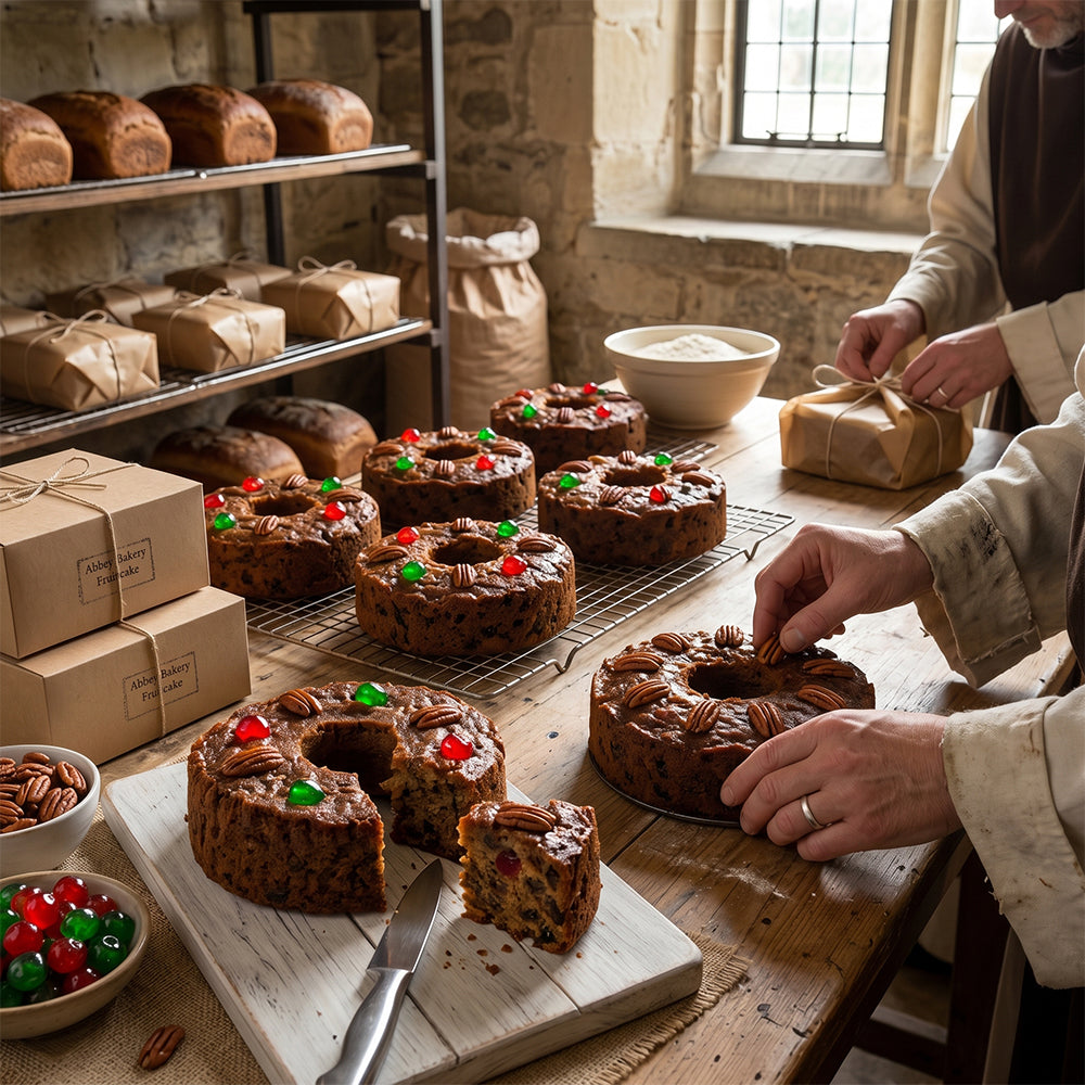 Buy One Assumption Abbey Fruitcake. Get Second Cake 50% off (2 Cakes shipped to SAME address)