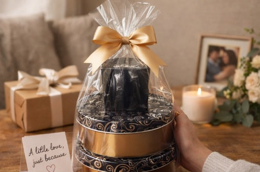 Dazzle Double Delight Gift Tower (2 Coffee Cakes + Stroopwafels)