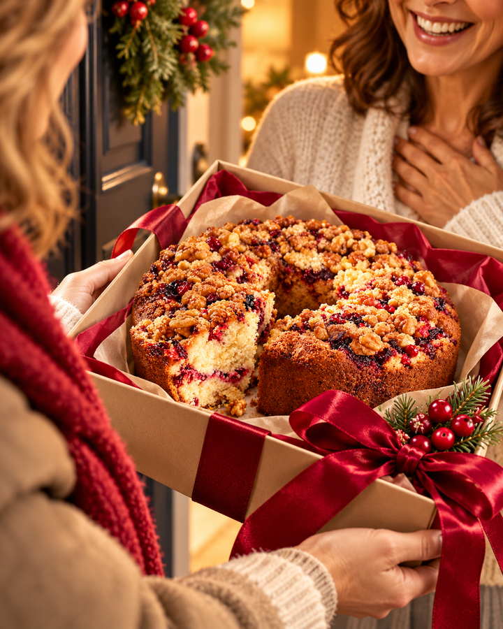 Traditional Cranberry Walnut Coffee Cake