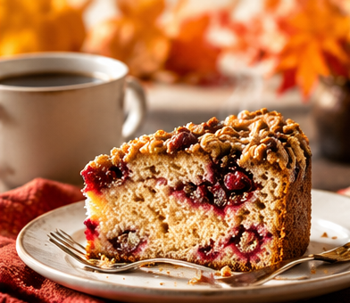 Large Traditional Cranberry Walnut Coffee Cake in a Signature Red Tin