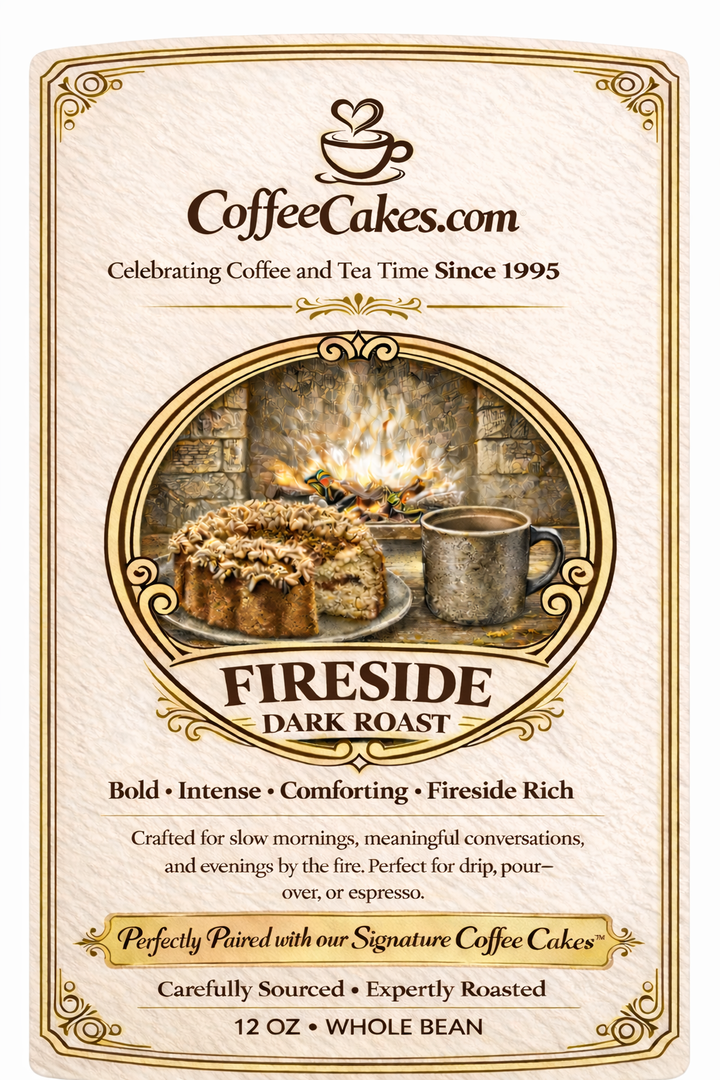 The Fireside Classic (Traditional Cinnamon Walnut Coffee Cakes and Coffee)