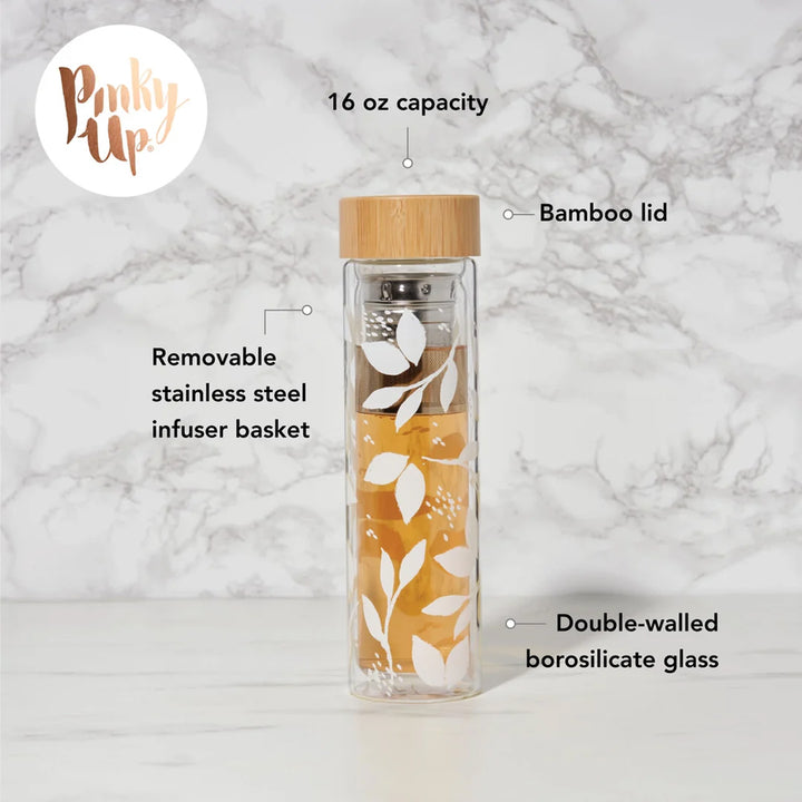 Honeybee Tea Time Travel Mug – Insulated Glass with Tea Infuser