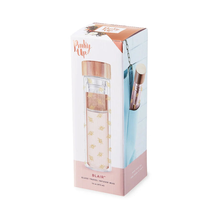 Honeybee Tea Time Travel Mug – Insulated Glass with Tea Infuser