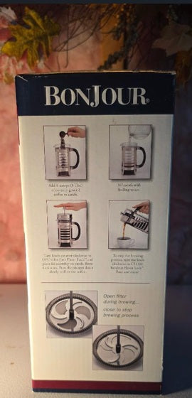 BonJour 8 Cups French Press Coffee Maker – Stainless Steel, Manual, Easy Brew