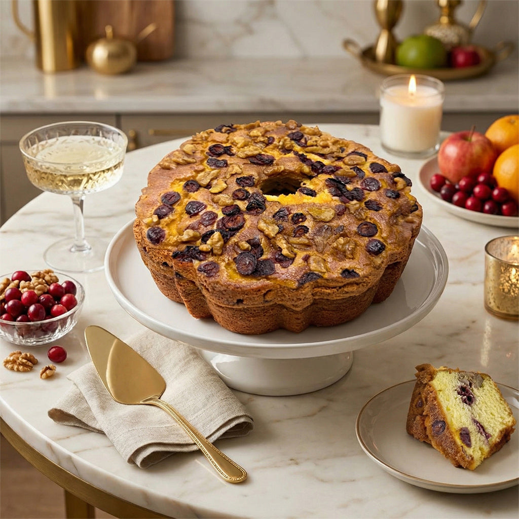 Large Traditional Cranberry Walnut Coffee Cake in a Signature Red Tin