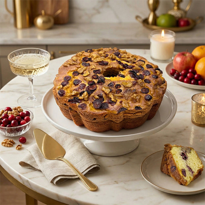 Large Traditional Cranberry Walnut Coffee Cake in a Signature Red Tin