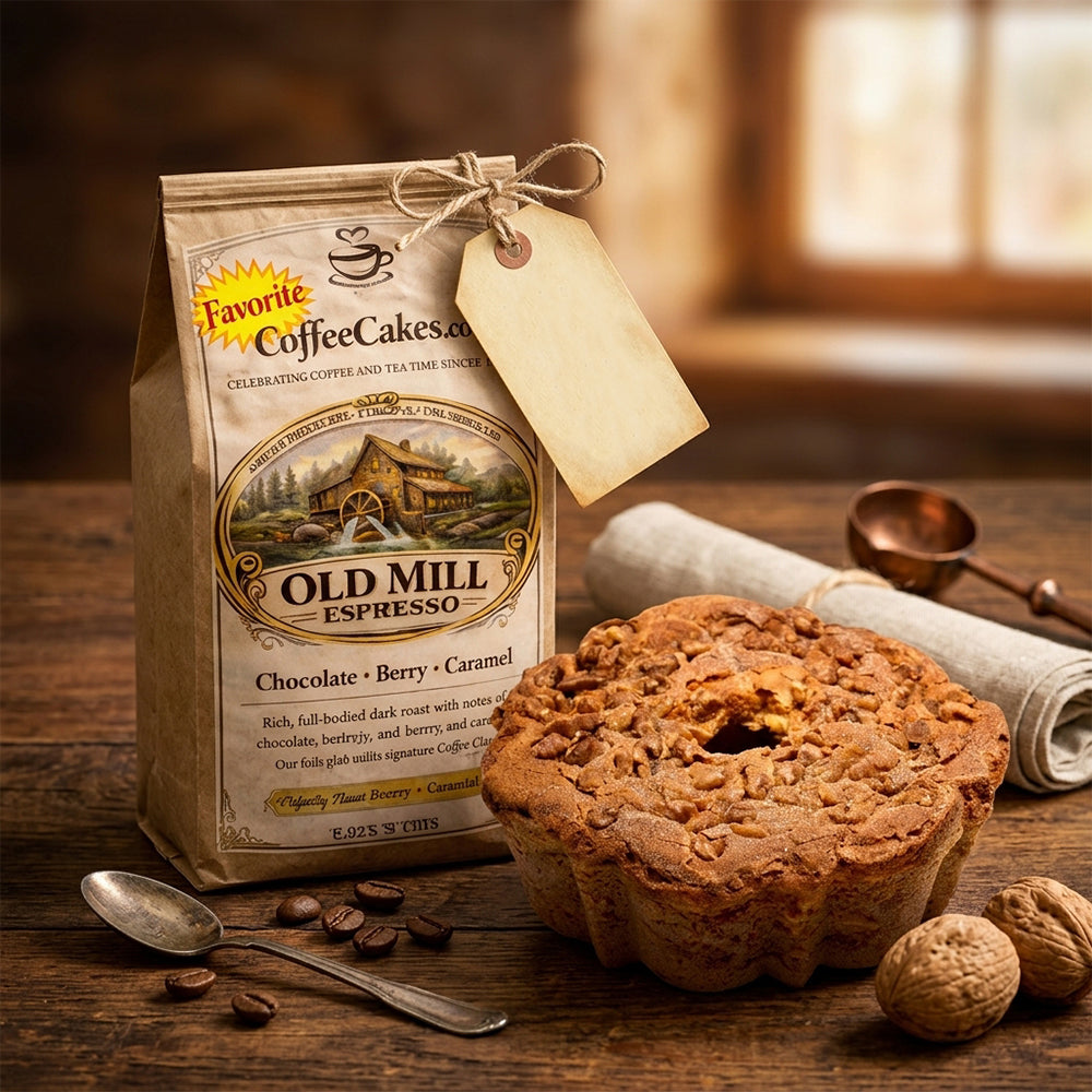 Old Mill Classic - Traditional Cinnamon Walnut Coffee Cakes and Espresso Coffee