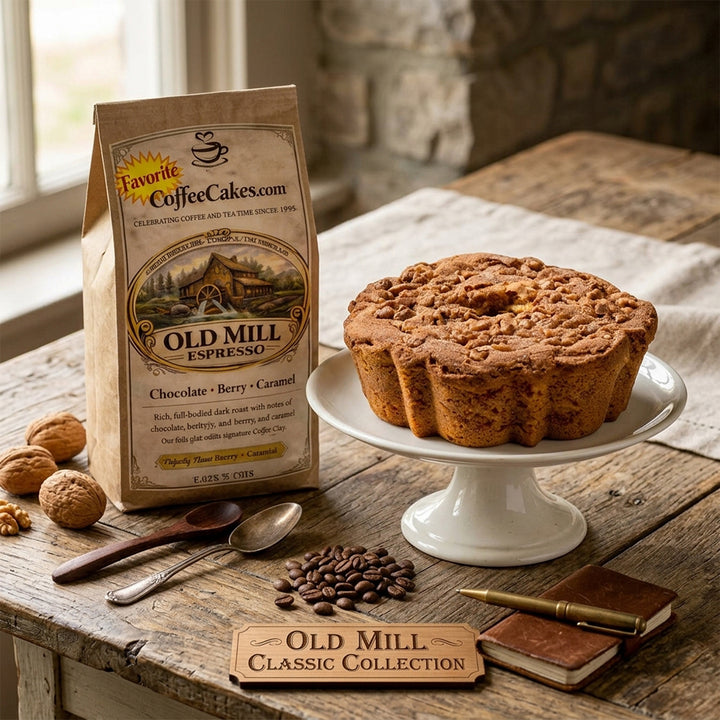 Old Mill Classic - Traditional Cinnamon Walnut Coffee Cakes and Espresso Coffee