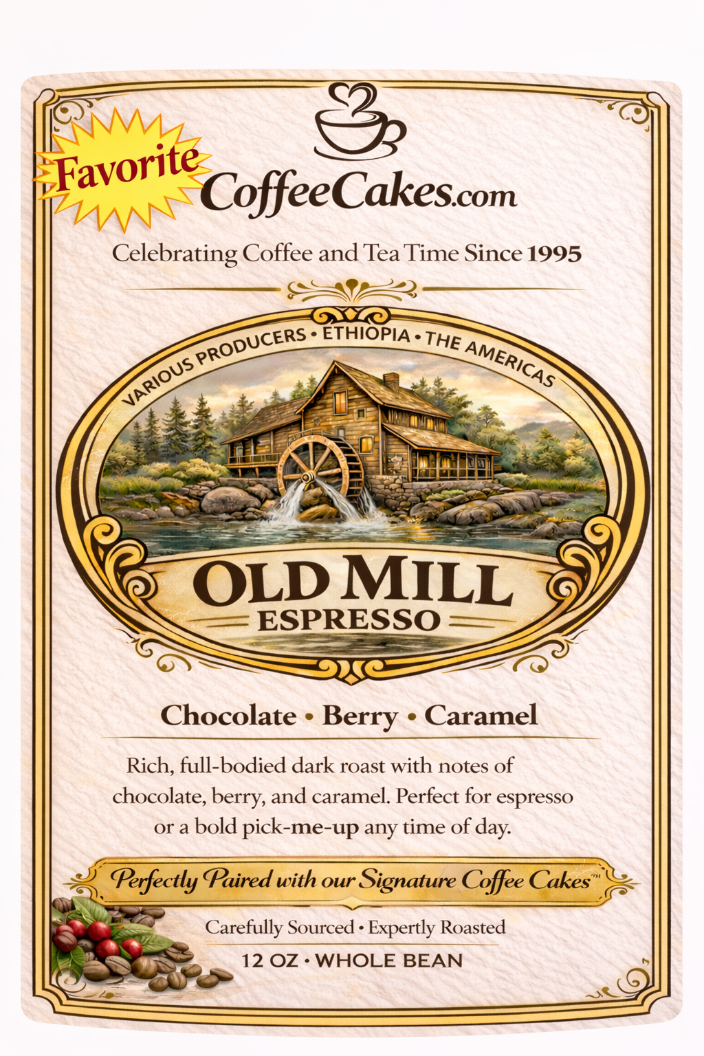 Old Mill Classic (Traditional Cinnamon Walnut Coffee Cakes and Coffee)