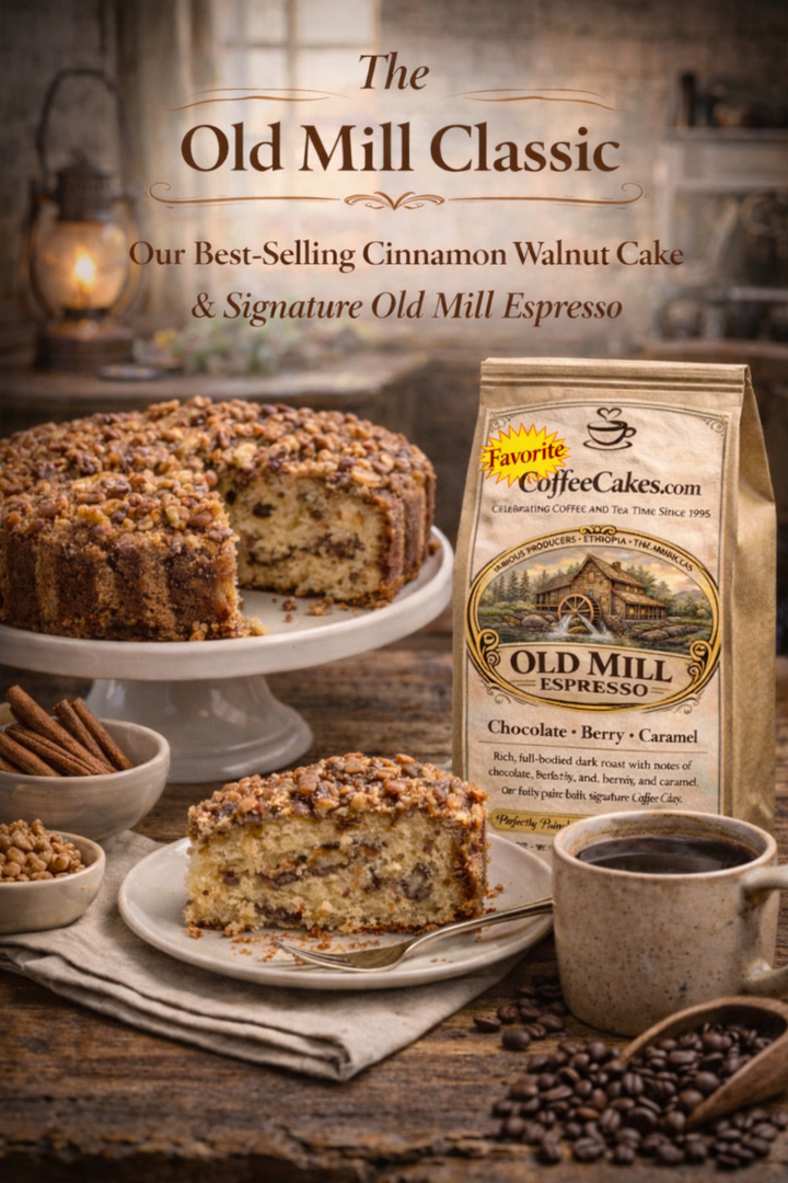 Old Mill Classic (Traditional Cinnamon Walnut Coffee Cakes and Coffee)