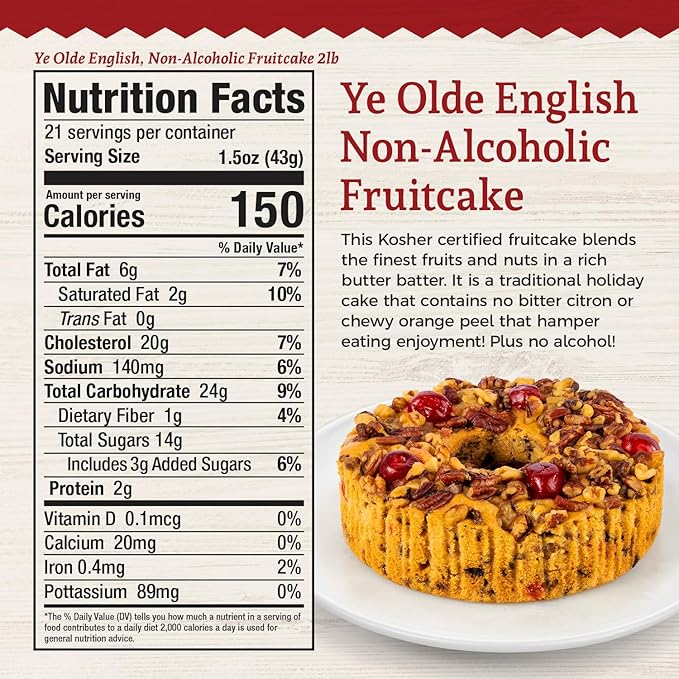 Buy One Grandma's Ye Olde English Alcohol-Free Fruitcake. Get Second Cake Half Price (2 Cakes)