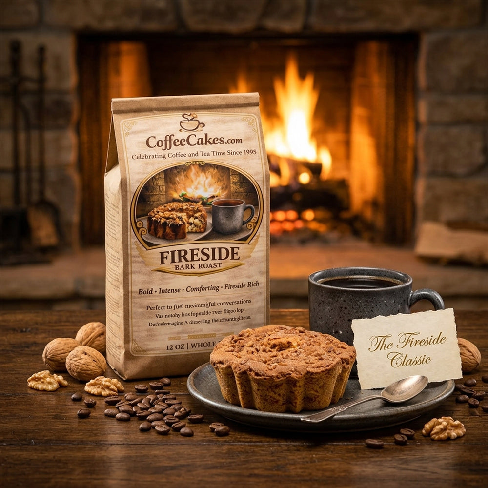 The Fireside Classic (Traditional Cinnamon Walnut Coffee Cakes and Coffee)