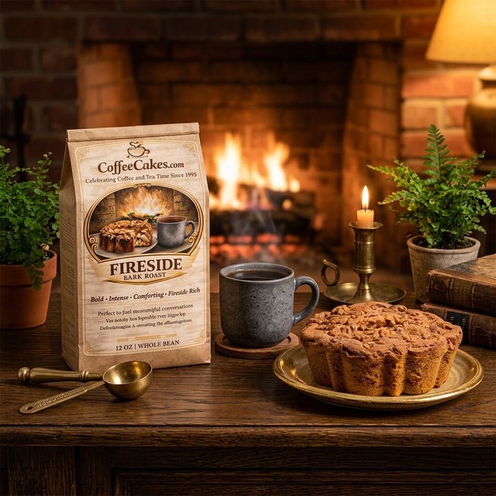 The Fireside Classic (Traditional Cinnamon Walnut Coffee Cakes and Coffee)