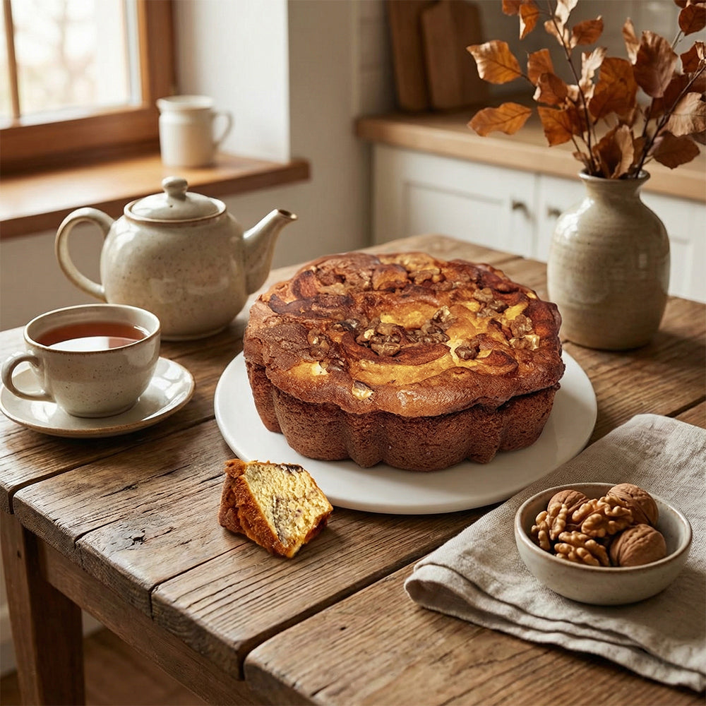 Traditional Apple Walnut Coffee Cake