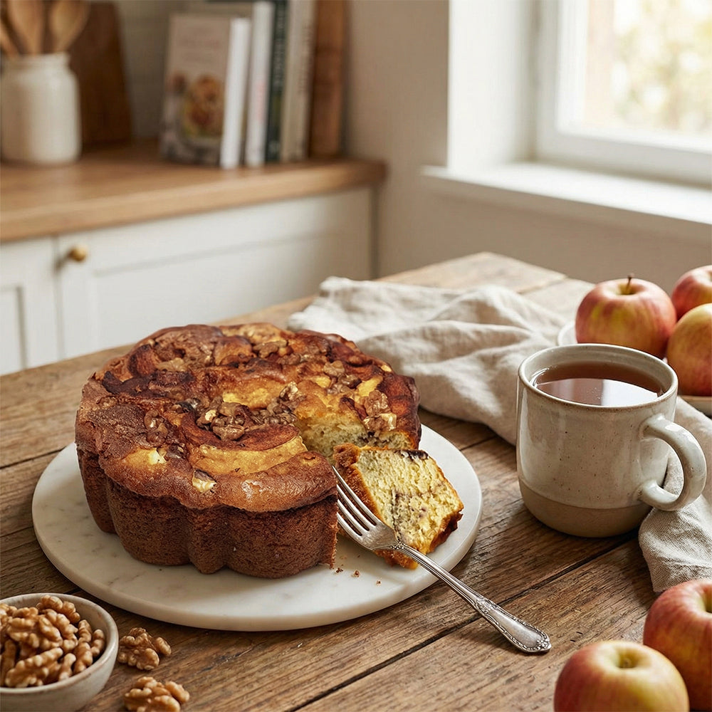 Traditional Apple Walnut Coffee Cake