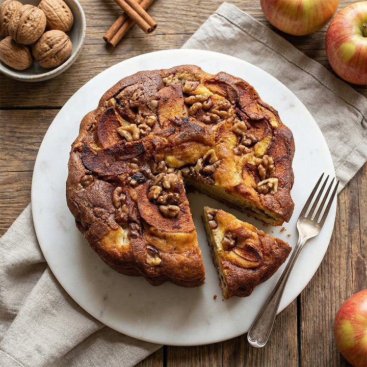 Traditional Apple Walnut Coffee Cake
