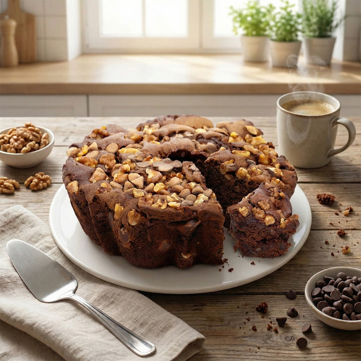 Traditional Chocolate Chip Walnut Coffee Cake