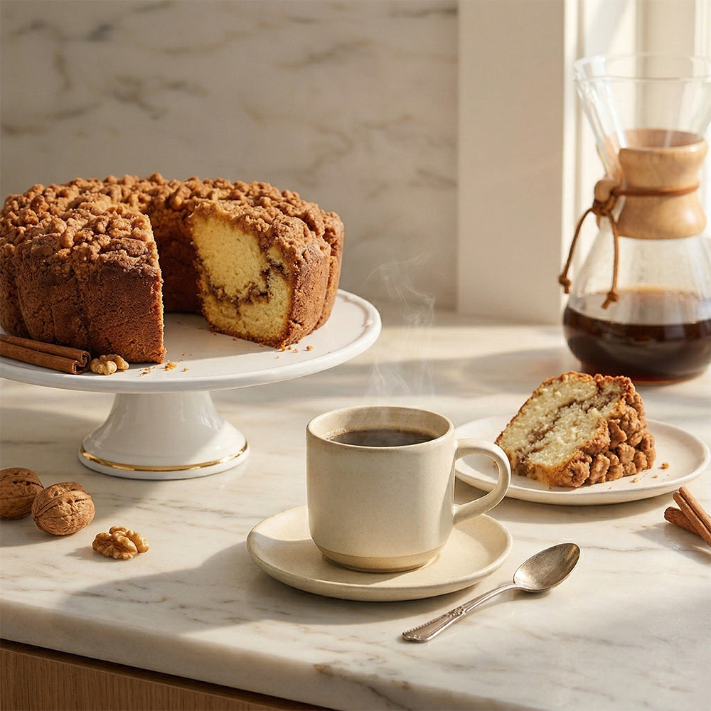 Traditional Cinnamon Walnut Coffee Cake