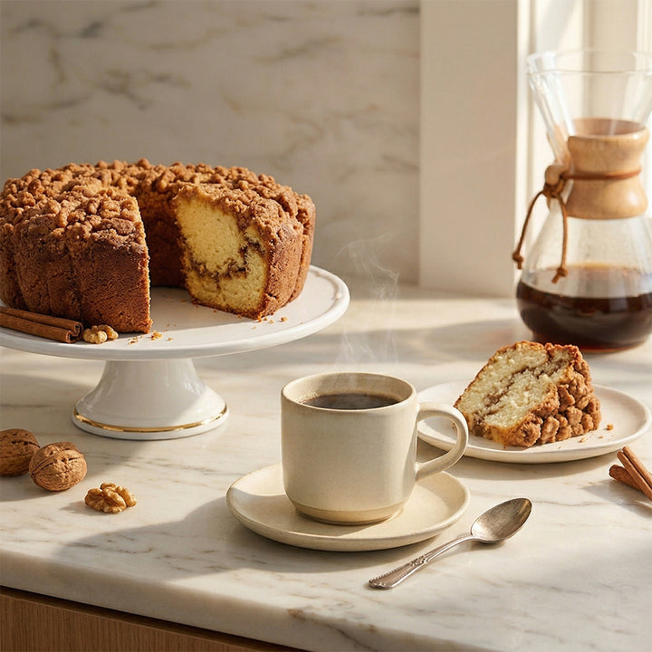 Traditional Cinnamon Walnut Coffee Cake