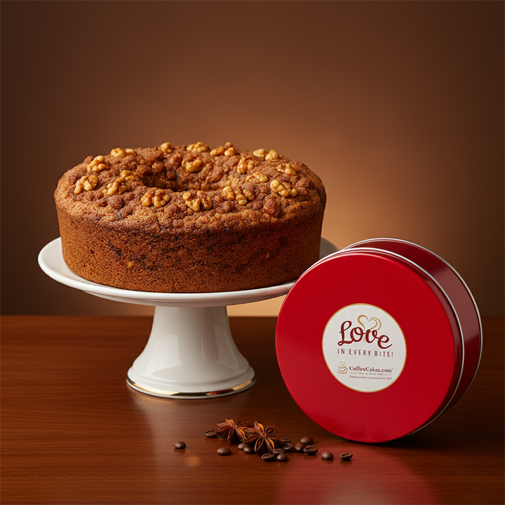 Apple Walnut Coffee Cake in a Signature Red Tin