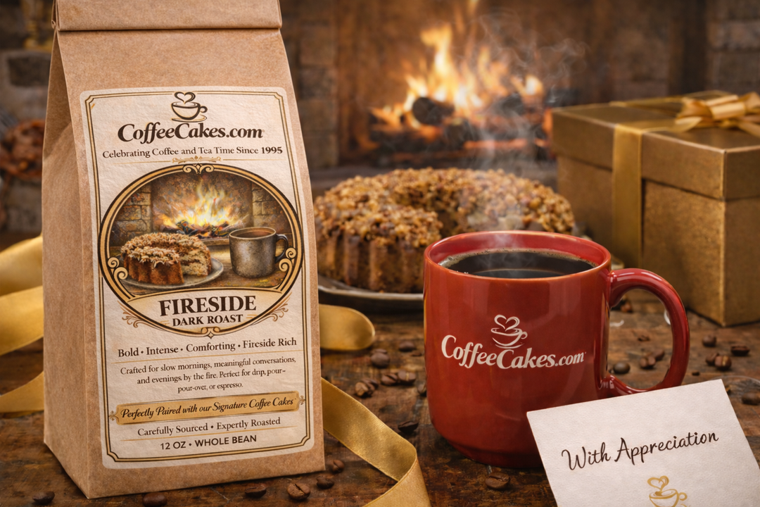 The Fireside Classic (Traditional Cinnamon Walnut Coffee Cakes and Coffee)