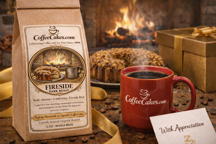 The Fireside Classic (Traditional Cinnamon Walnut Coffee Cakes and Coffee)