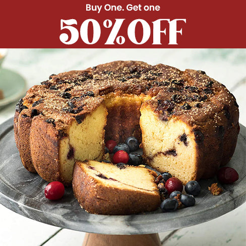 Buy one Signature Coffee Cake. Get Second Cake 50% Off (2 Cakes shipped to SAME address)