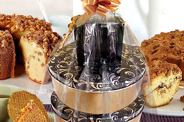 Dazzle Double Delight (2 Cakes) Coffee Cakes & Cookies Gift Tower