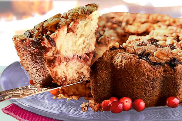 Traditional Cranberry Walnut Coffee Cake